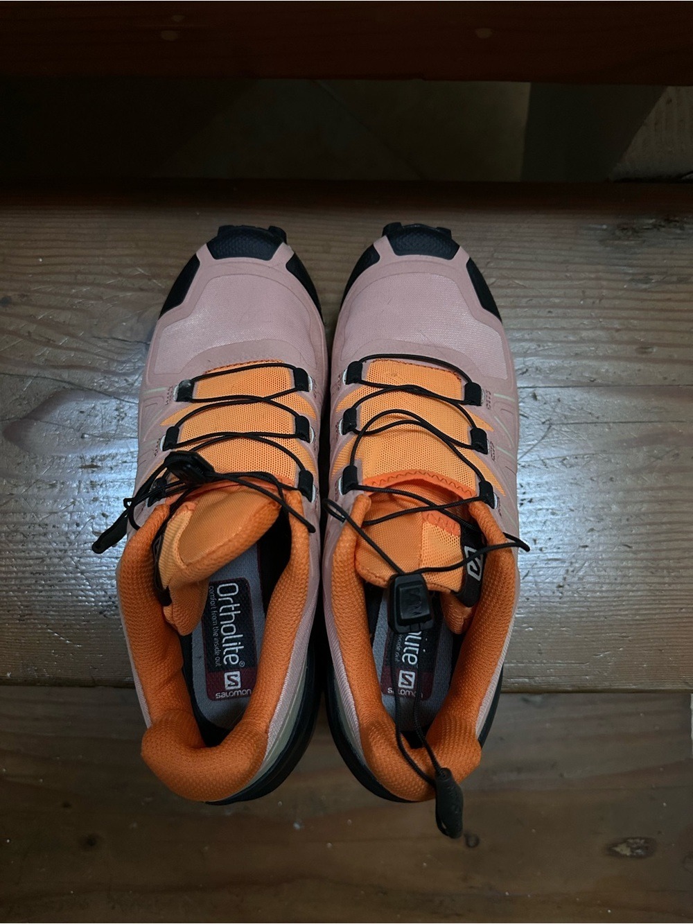 Salomon Women's Pale Pink and Orange Trail/Hiking Sneakers
